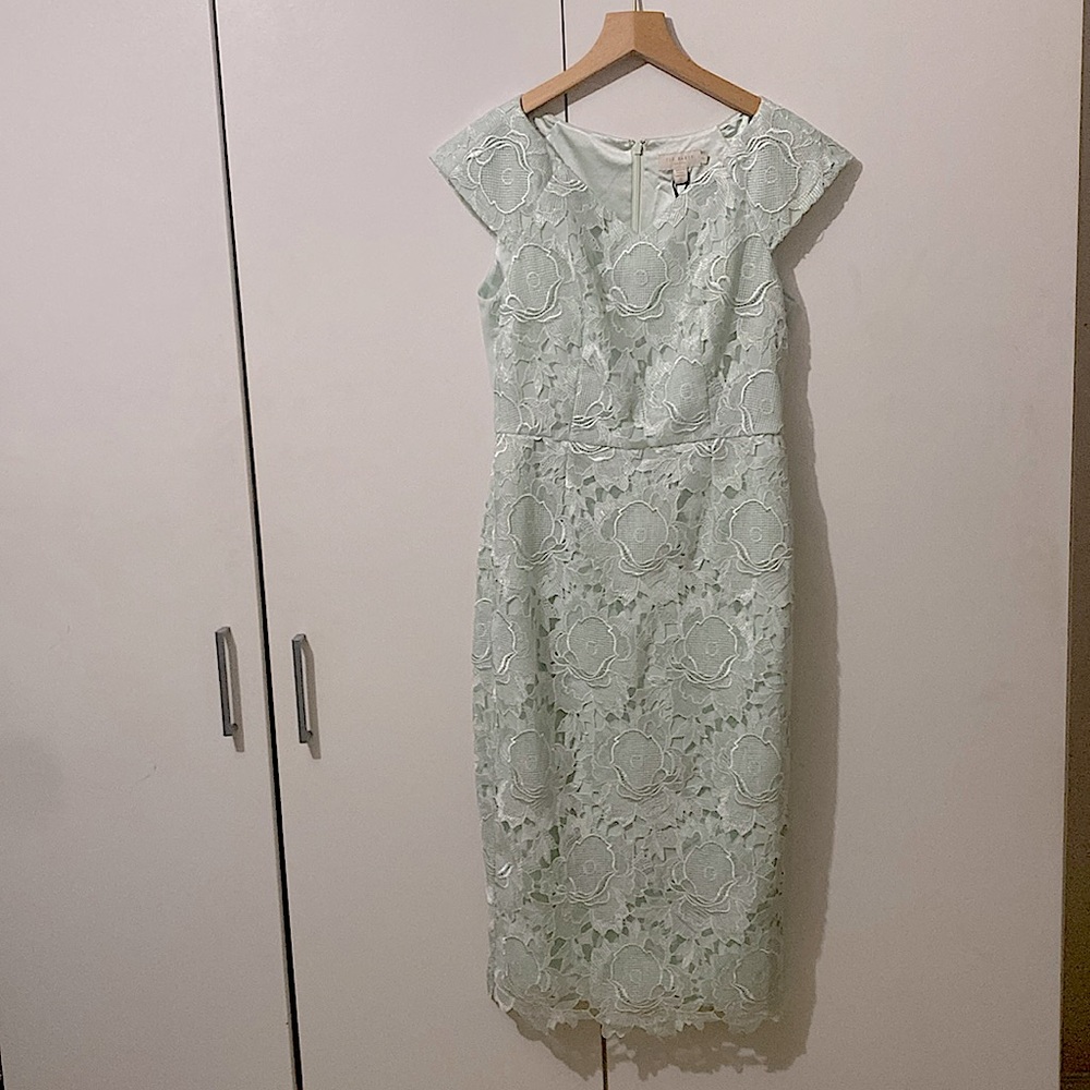 Ted baker mint green lace dress